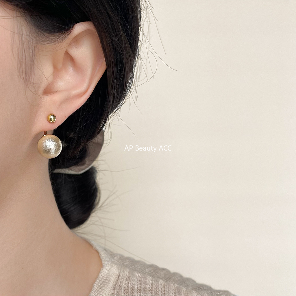 C관 - 진 코튼펄 고급스러운 14K 도금 두 가지 스타일 귀걸이 [3888-3889] 24.06-4