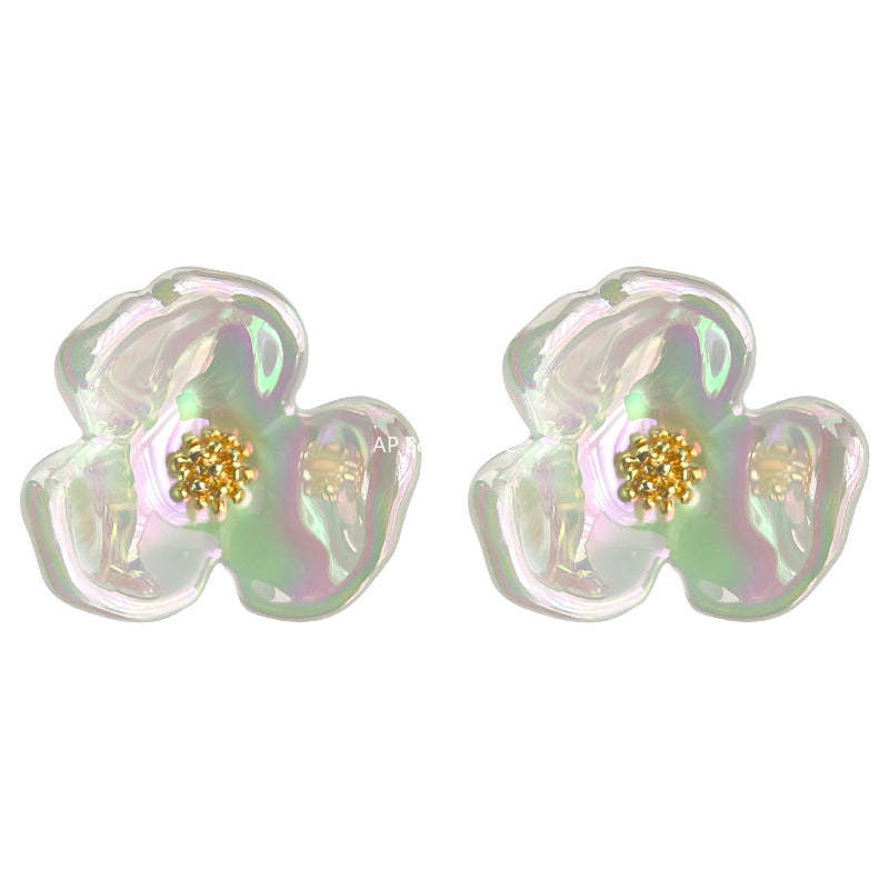 C관 - 아이리스 레진 소재 여름 청량한 14K 도금 귀걸이 [4374] 24.06-3