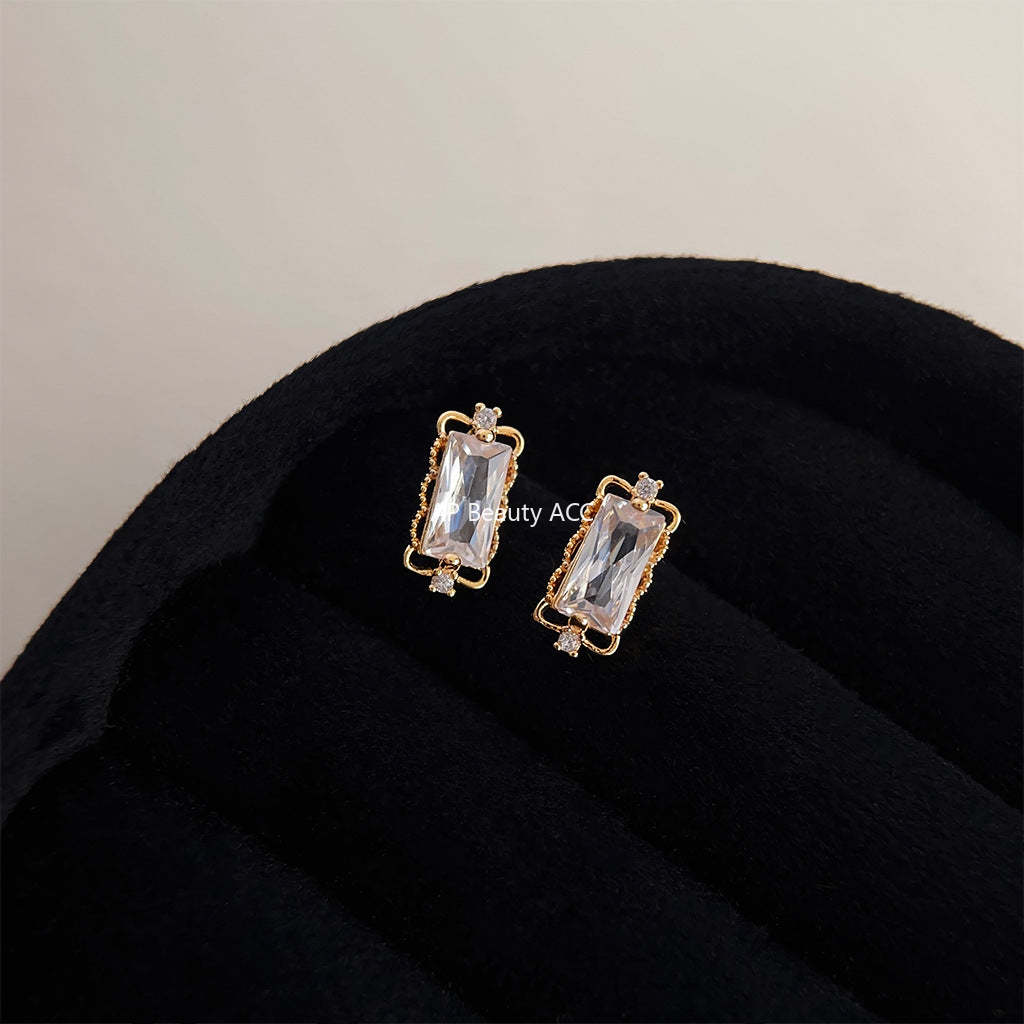 C관 - 프렌치 복고풍 레이스 가장자리 14K 도금 은침 귀걸이 [3877] 24.05-1