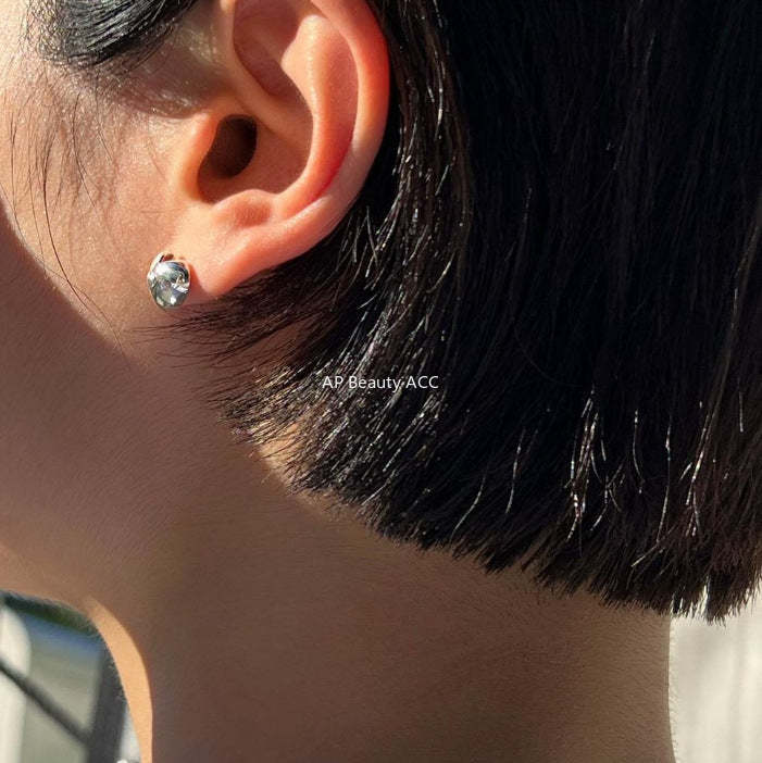 F관 - 925 실버 하트 모양 스터드 귀걸이 [C1060] 25.09-4