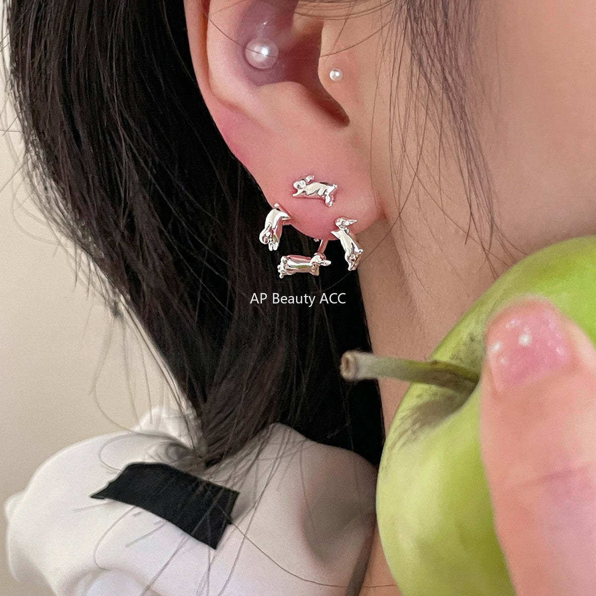 A관 - 925 은침 회전하는 토끼 모양 귀걸이 [EH-4083] 25.08-4
