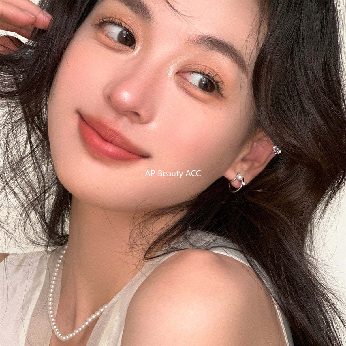A관 - 925 은침 진주 더블 레이어 귀걸이 [EH-3880] 25.09-1