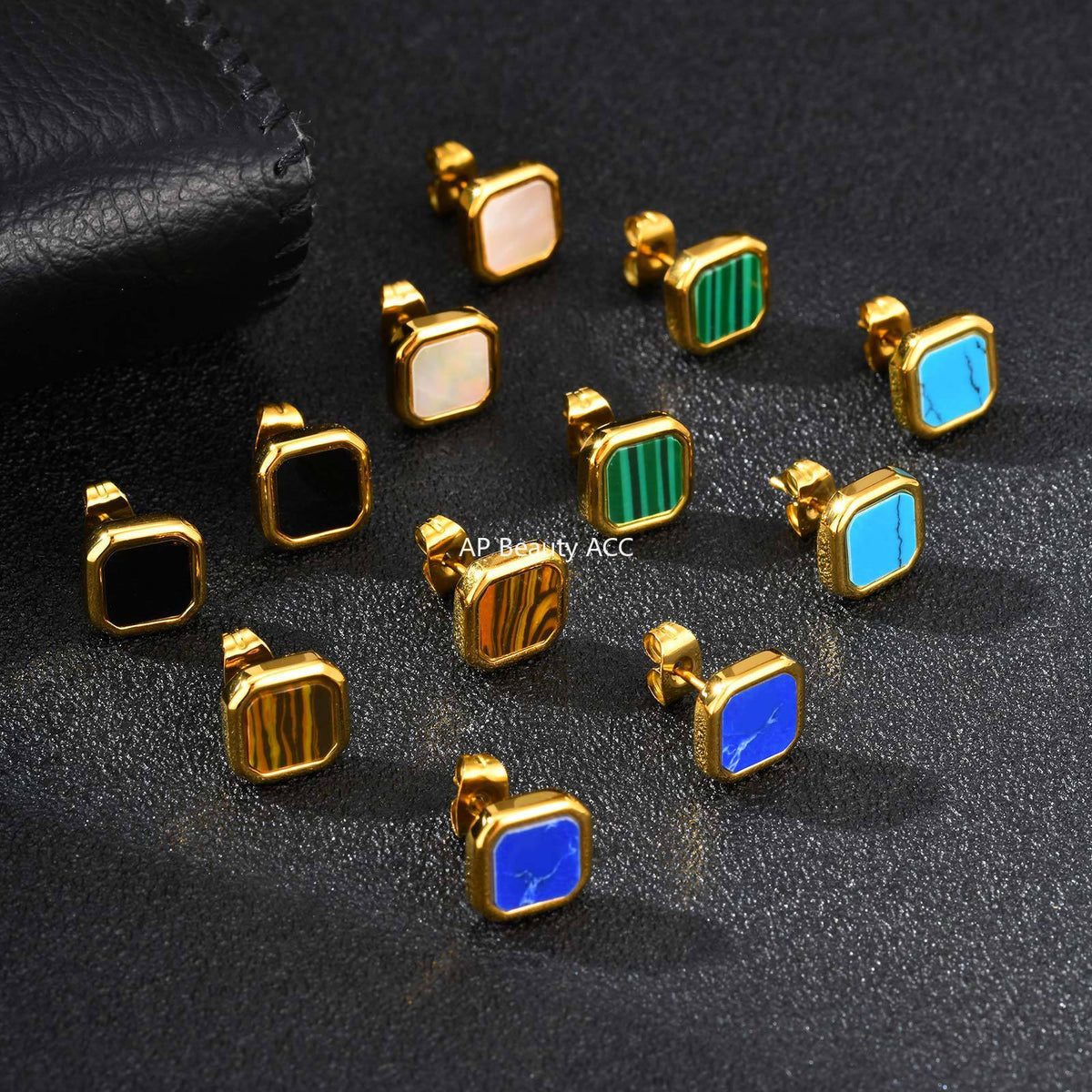 G관 - 스테인리스 스틸 심플 사각 모양 귀걸이 [ES-728] 25.12-2