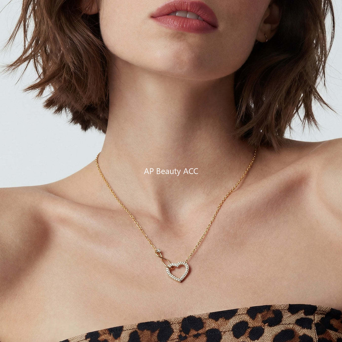 D관 - 스테인리스 스틸 18K 도금 하트 무한대 큐빅 목걸이 팔찌 [TXP529] 25.12-3