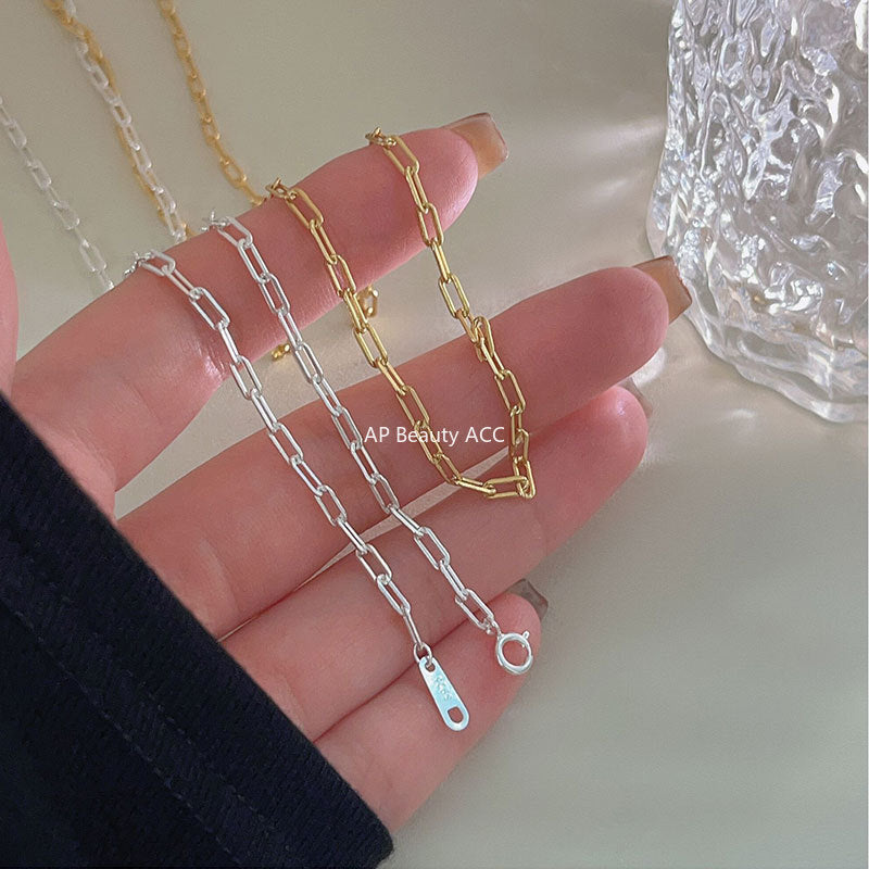 F관 - 925 실버 하드 체인 목걸이 [B567] 25.10-1