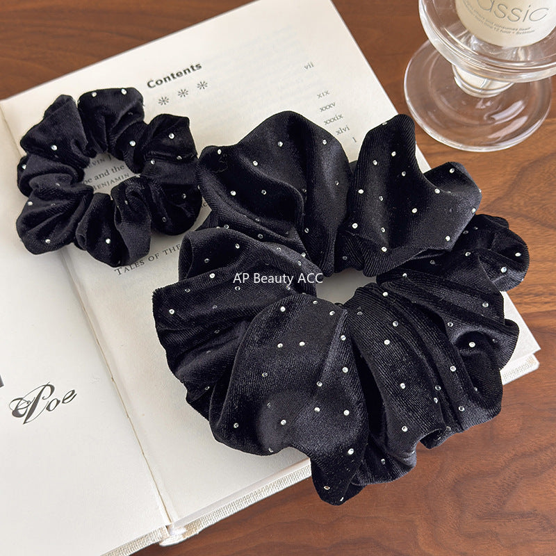 E관 - 벨벳 큐빅 장식 곱창 헤어밴드 [27641] 25.11-1