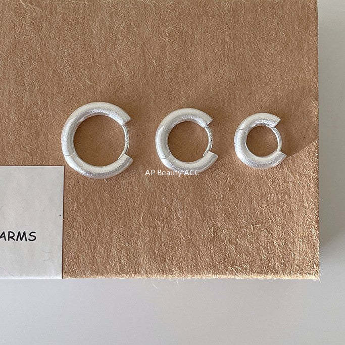 A관 - 샌딩 심플 링 925 은침 귀걸이 [EH-4318] 25.12-2