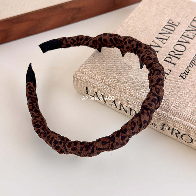 E관 - 호피 패브릭 웨이브 빗살 머리띠 [27497] 25.09-4