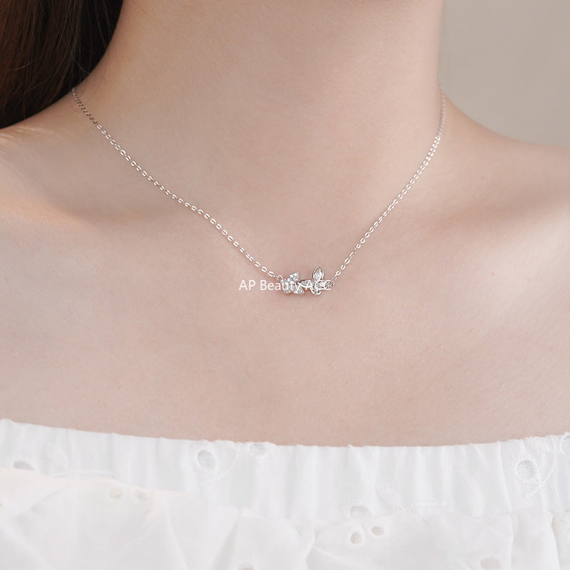 B관 - 999 실버 더블 나비 펜던트 목걸이 [YC3079N_1] 25.10-1