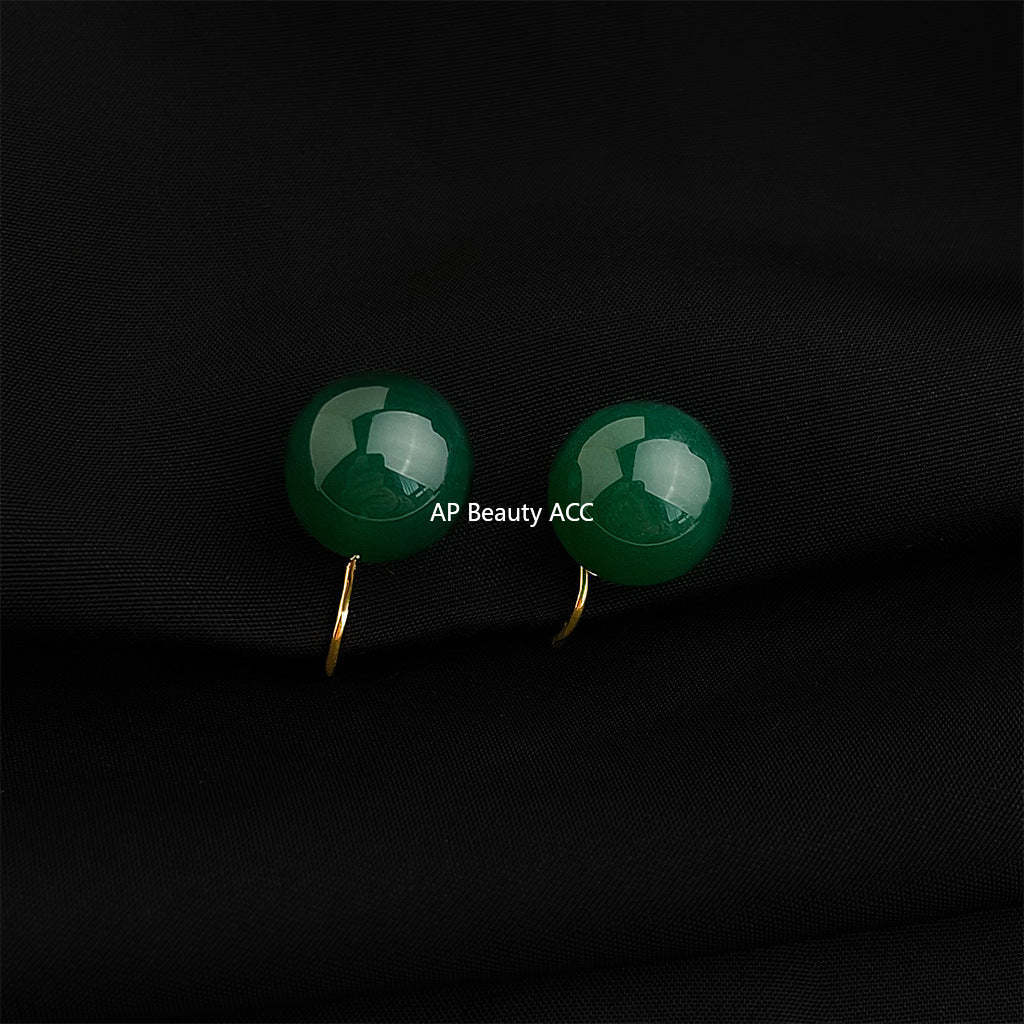 C관 - 18K 도금 에나멜 플라워 이어커프 귀걸이 [EJ0301S] 25.03-1