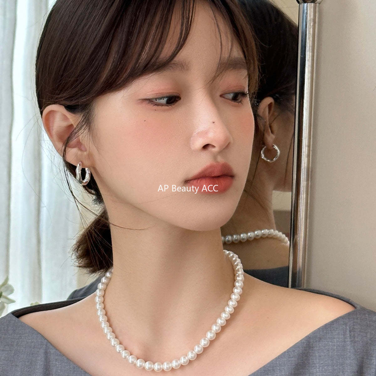 A관 - 비대칭 민무늬 주름 귀찌 귀걸이 [EJ-25] 25.10-1