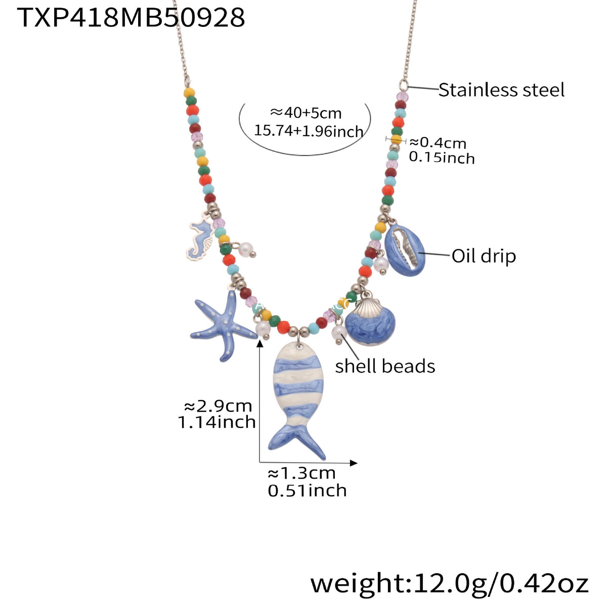 D관 - 18K 골드 도금 스테인리스 스틸 물고기 펜던트 목걸이 팔찌 발찌 [TXP418] 25.10-1
