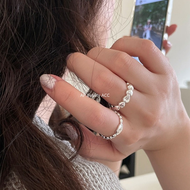 A관 - 925 실버 하트 별 큐빅 오픈형 반지 [JZ-0719] 25.11-1