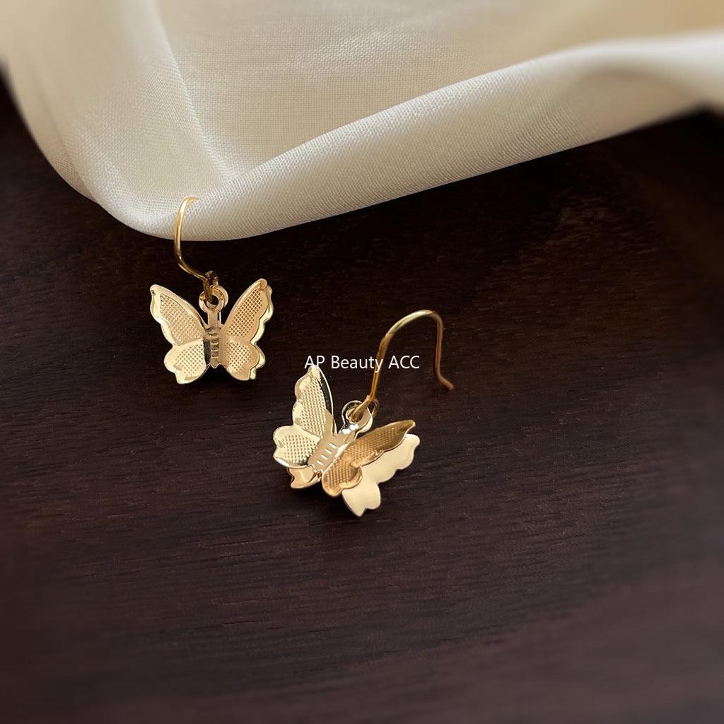 C관 - 핸드메이드 나비 디자인 14K 도금 귀걸이 [5815] 25.04-2