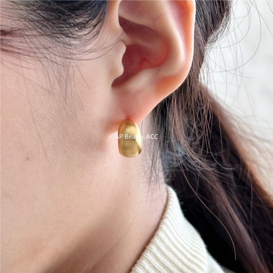 F관 - 925 실버 U자형 곡선 매트 귀걸이 [C1084] 25.10-4