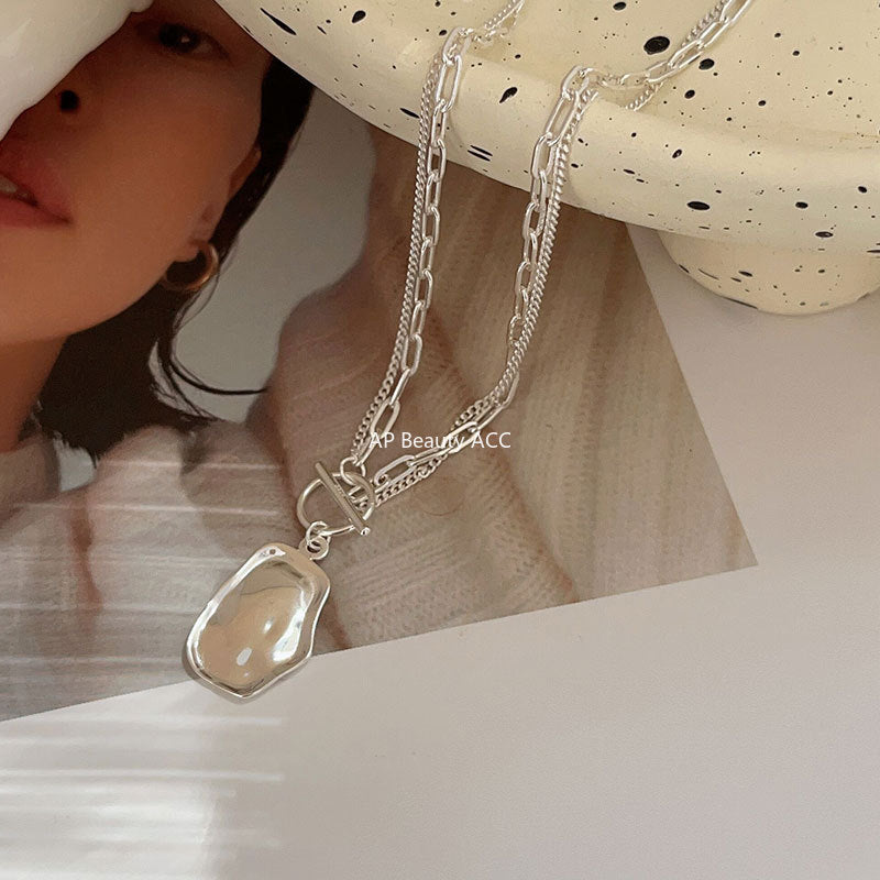 F관 - 925 실버 비정형 펜던트 OT고리 목걸이 [B832] 25.10-1