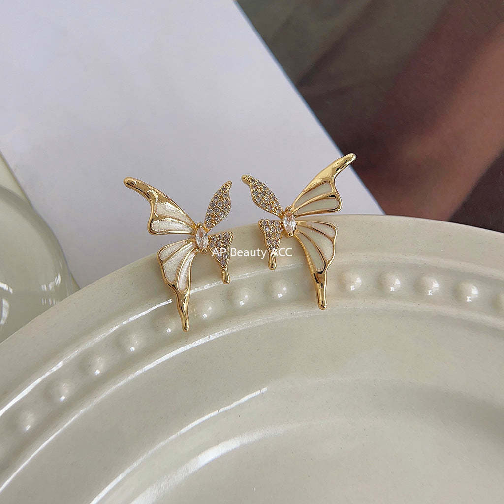 C관 - 고급스러운 하트 오일 코팅 귀걸이 14K 도금 은침 귀걸이 [3912] 24.05-2