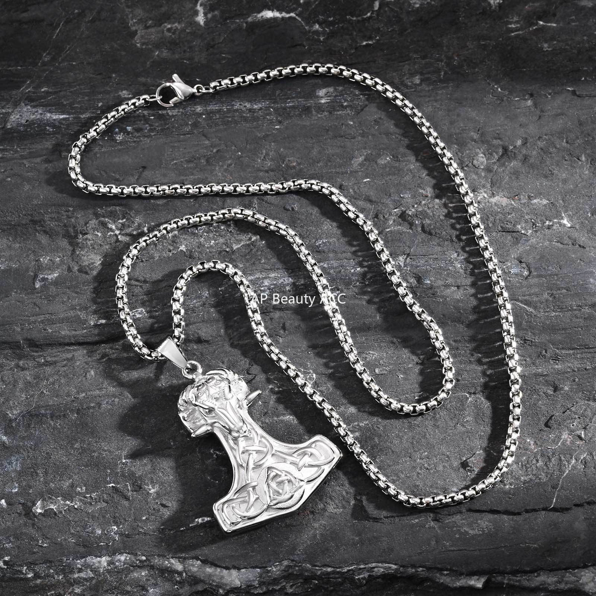 G관 - 스테인리스 바이킹 양머리 펜던트 빈티지 목걸이 [PN-2218] 25.11-1