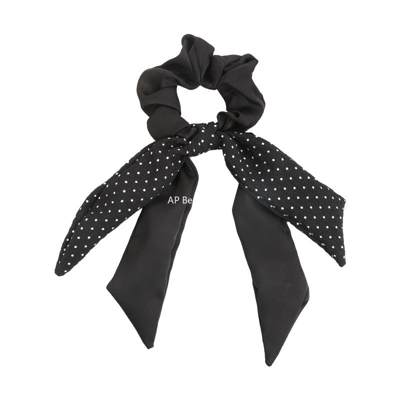 E관 - 도트 패턴 리본 디자인 머리끈 헤어밴드 [27568] 25.10-3