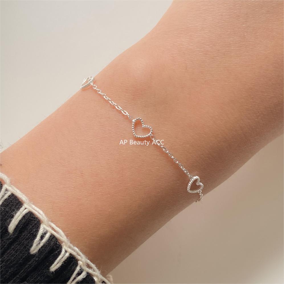 F관 - 925 실버 하트 펜던트 팔찌 [A358] 25.12-2