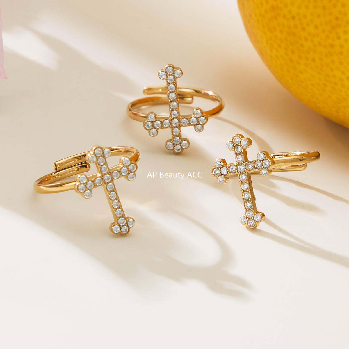 D관 - 스테인리스 스틸 십자가 큐빅 펜던트 목걸이 팔찌 귀걸이 반지 [TXP487] 25.11-4