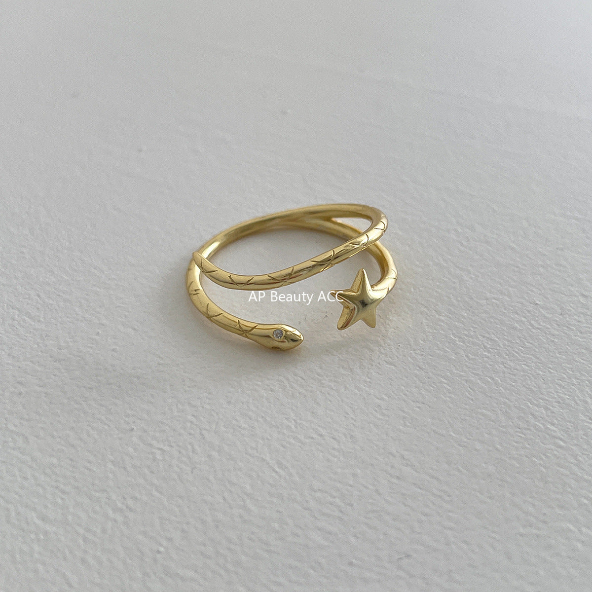 A관 - 925 실버 별 뱀 디자인 오픈형 반지 [JZ-0718] 25.10-3