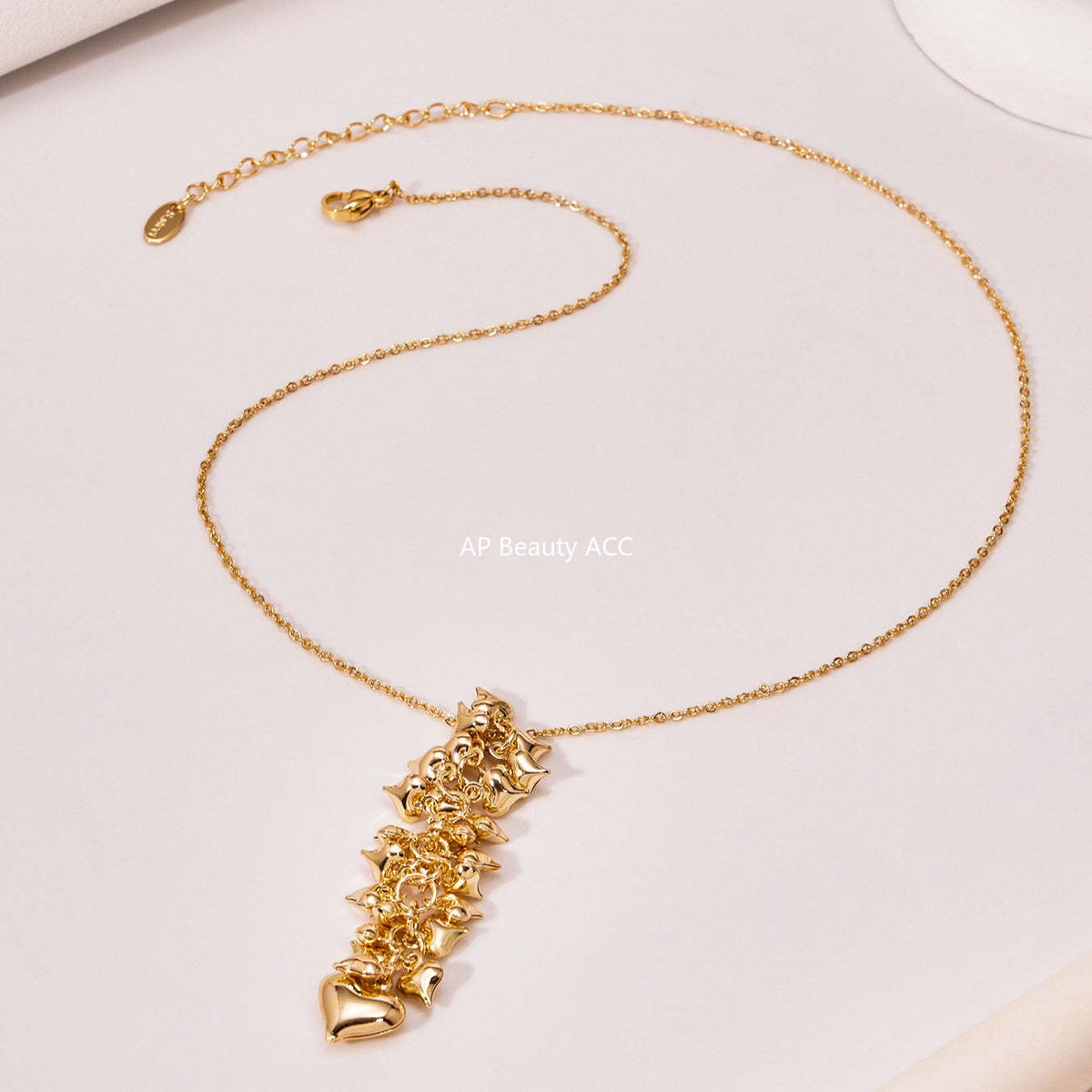 D관 - 스테인리스 스틸 하트 핸드메이드 18K 도금 목걸이 귀걸이 [TXP480] 25.11-4