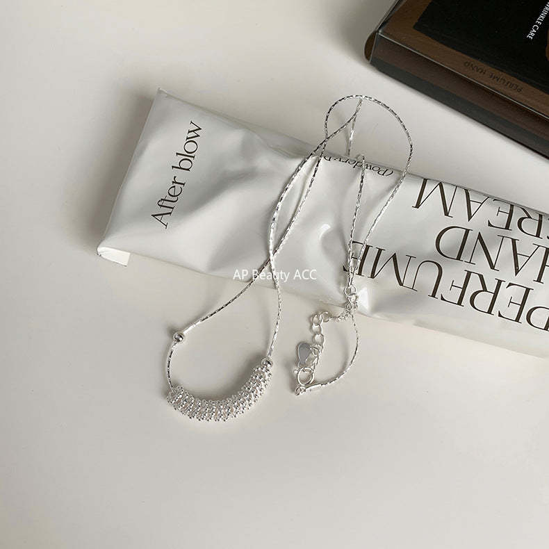 A관 - 925 실버 스마일 디자인 대나무 모양 체인 목걸이 [1333] 25.09-4