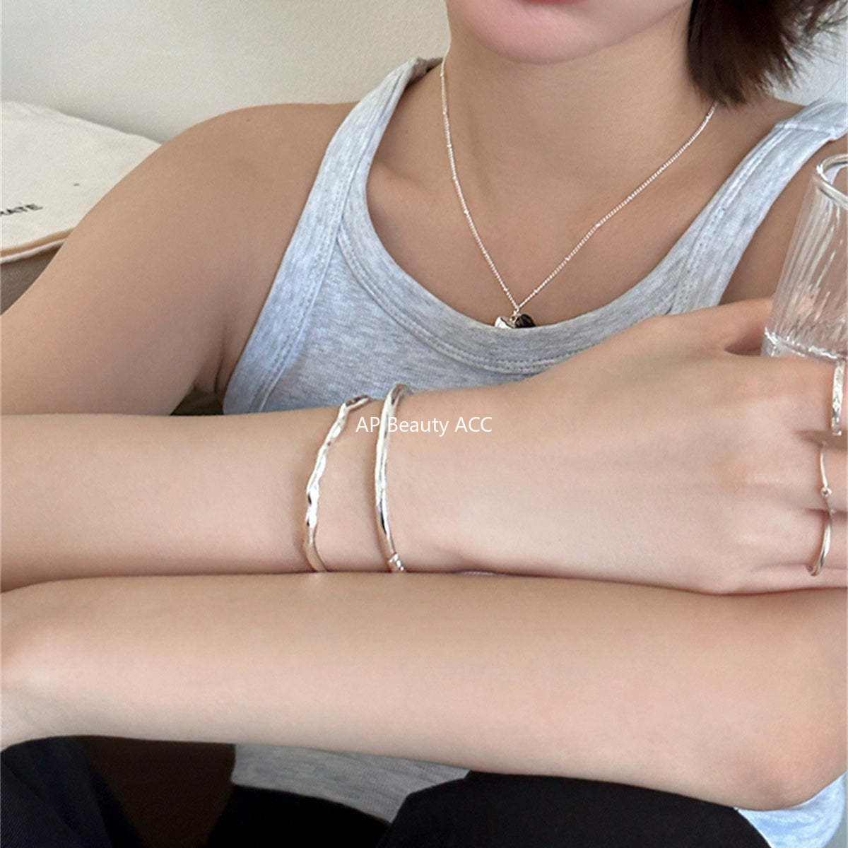 A관 - 불규칙 파도 모양 꼬임 오픈형 팔찌 [SL-483] 25.09-4