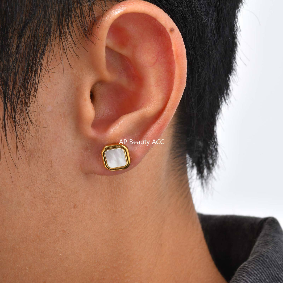 G관 - 스테인리스 스틸 심플 사각 모양 귀걸이 [ES-728] 25.12-2