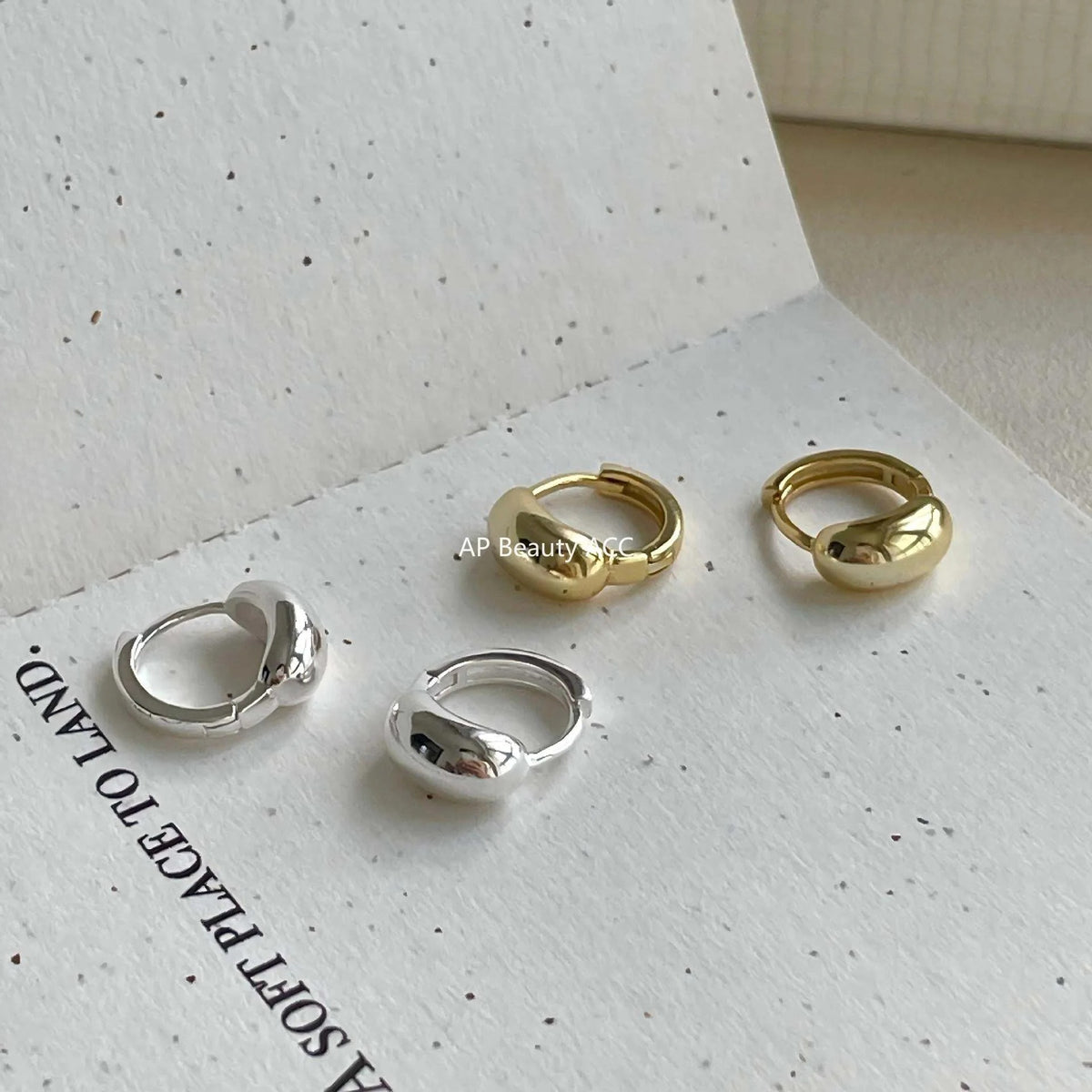 F관 - 925 실버 곡선형 볼드 링 귀걸이 [C1422] 25.11-4