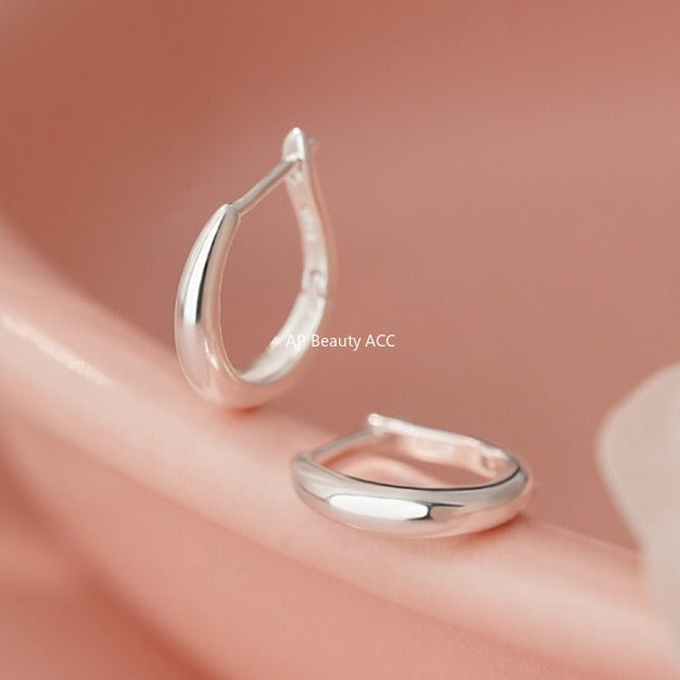 B관 - 925 실버 U자형 미니멀 링 귀걸이 [YC4712E_2] 25.11-1