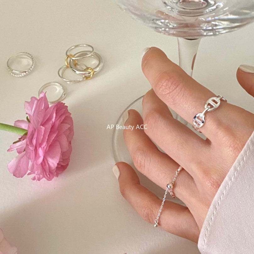 F관 - 925 실버 올리브 비즈 반지 [J1621] 25.12-1