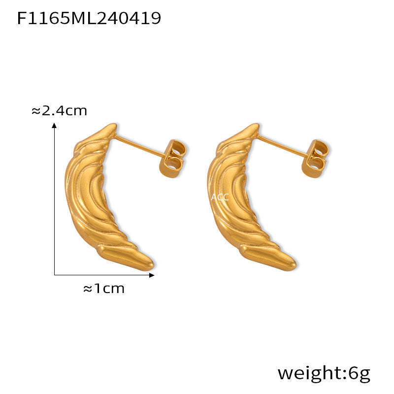 D관 - 금속 니치 유니크 C형 기하학 귀걸이 티타늄 스틸 도금 디자인 귀걸이 [F1152-65] 24.04-4