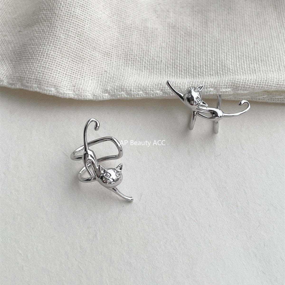 A관 - 고양이 디자인 좌우대칭 이어커프 귀걸이 [EH-3964] 25.09-4