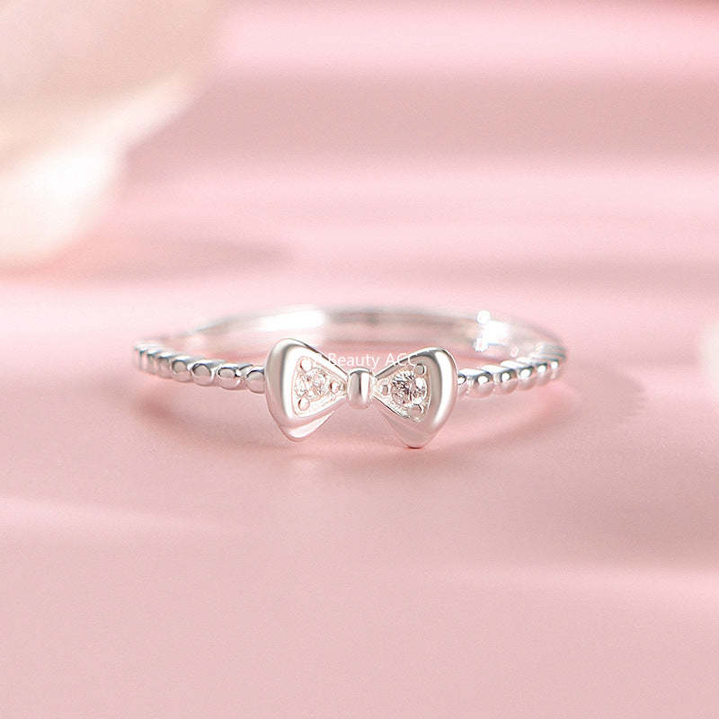 B관 - 925 실버 리본 큐빅 디자인 반지 [YC4816R_1] 25.10-4