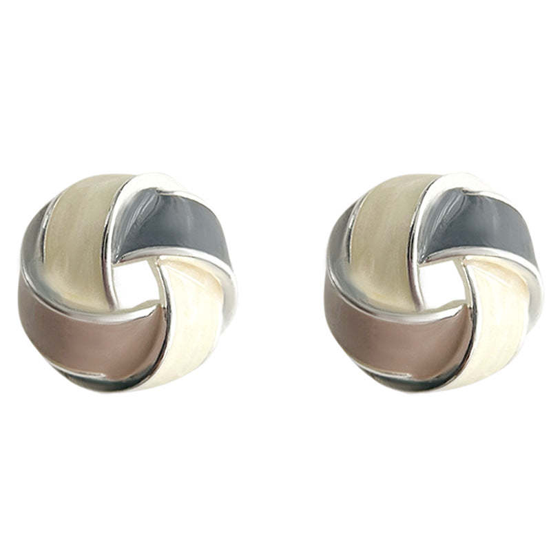 C관 - 입체 기하학 에나멜 심플 귀걸이 [4453] 24.07-3