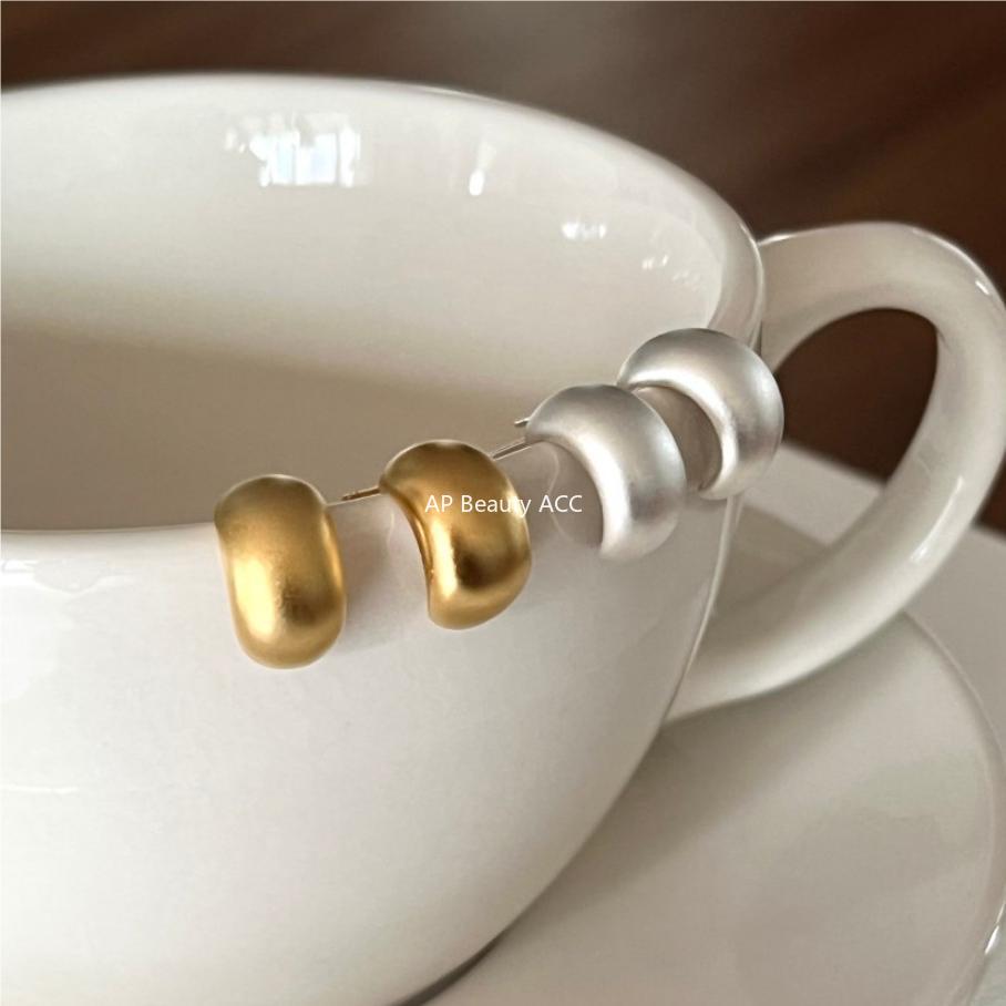 F관 - 925 실버 U자형 곡선 매트 귀걸이 [C1084] 25.10-4