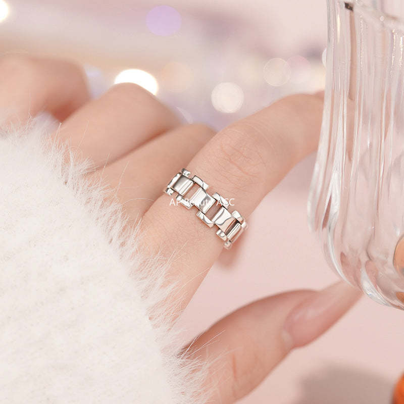 B관 - 925 실버 빈티지 체인 디자인 오픈형 반지 [YC5193R_1] 25.10-5