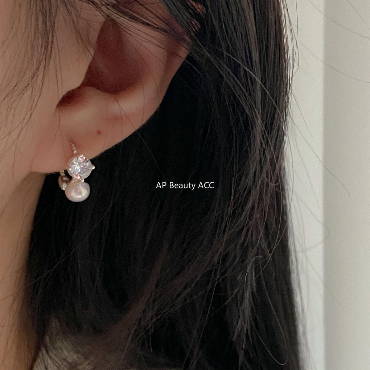 F관 - 진주 큐빅 디자인 925 실버 귀걸이 [C1213] 25.08-2