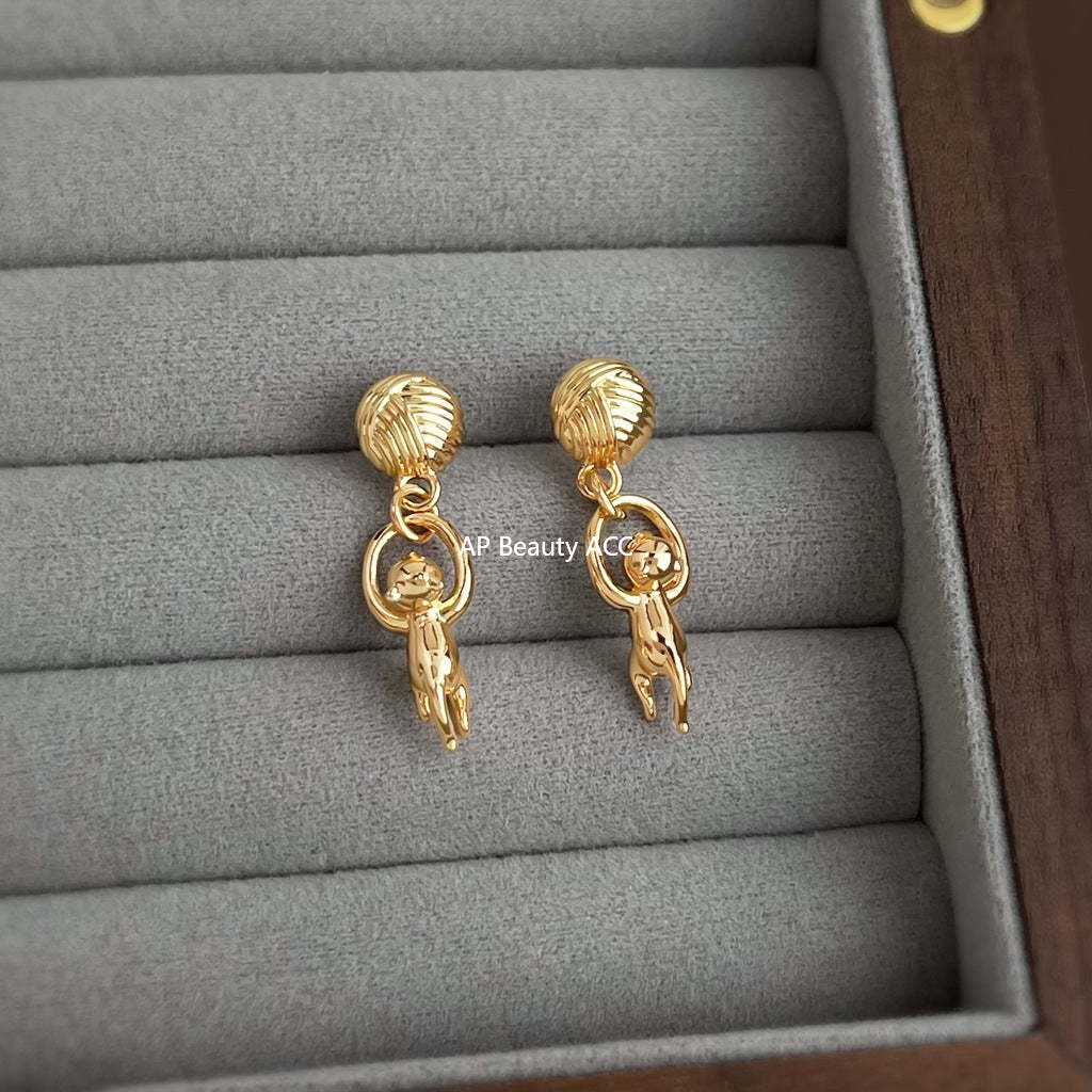 C관 - 925 은침 고양이 털실 디자인 귀걸이 [7042] 25.11-1