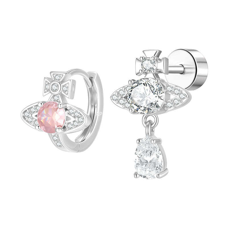 A관 - 큐빅 행성 티타늄 스틸 피어싱 귀걸이 [EH-4347] 25.12-1