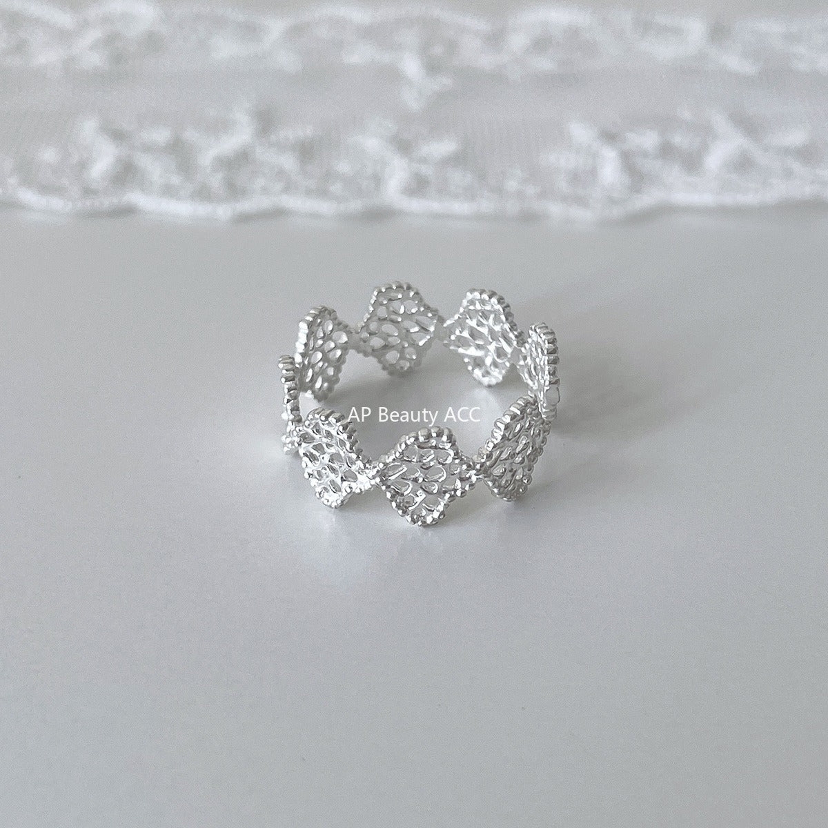 A관 - 925 실버 레이스 리본 디자인 오픈형 반지 [JZ-0726] 25.11-1