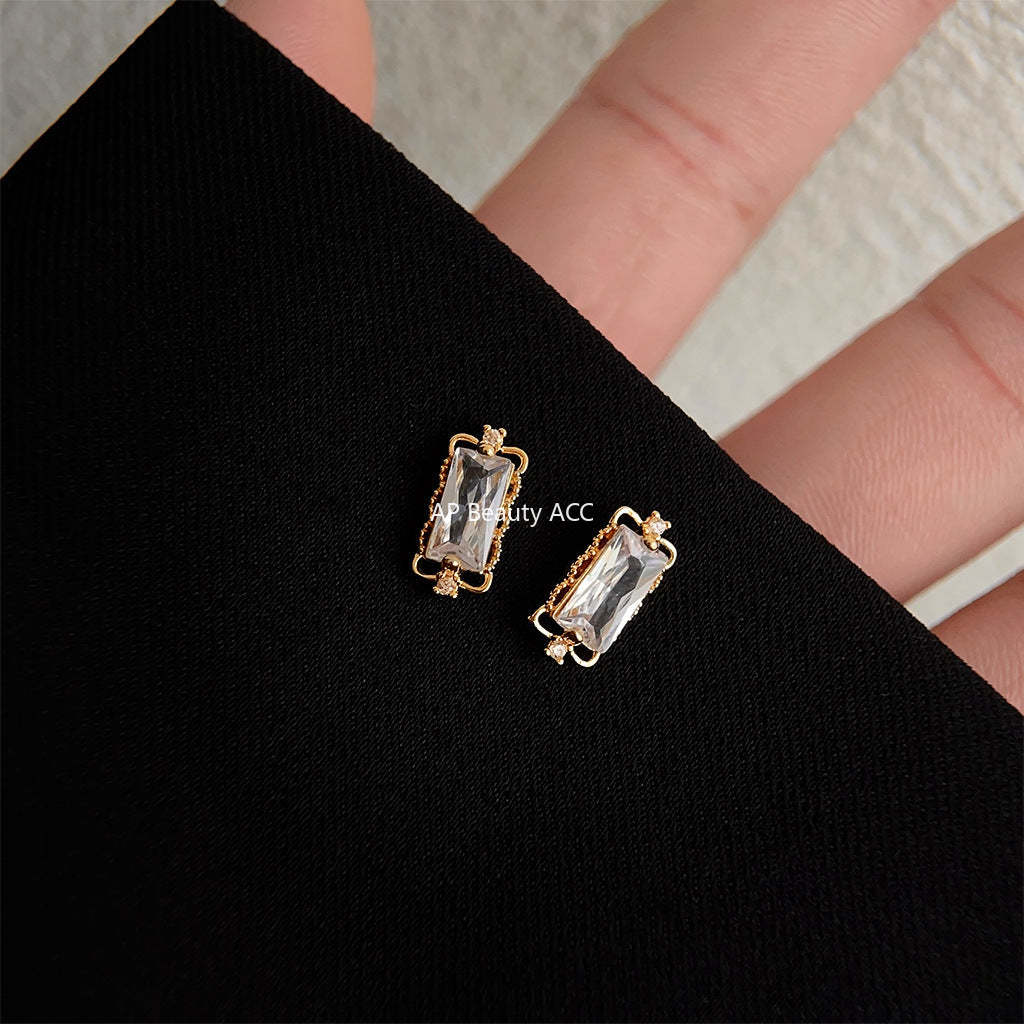 C관 - 프렌치 복고풍 레이스 가장자리 14K 도금 은침 귀걸이 [3877] 24.05-1