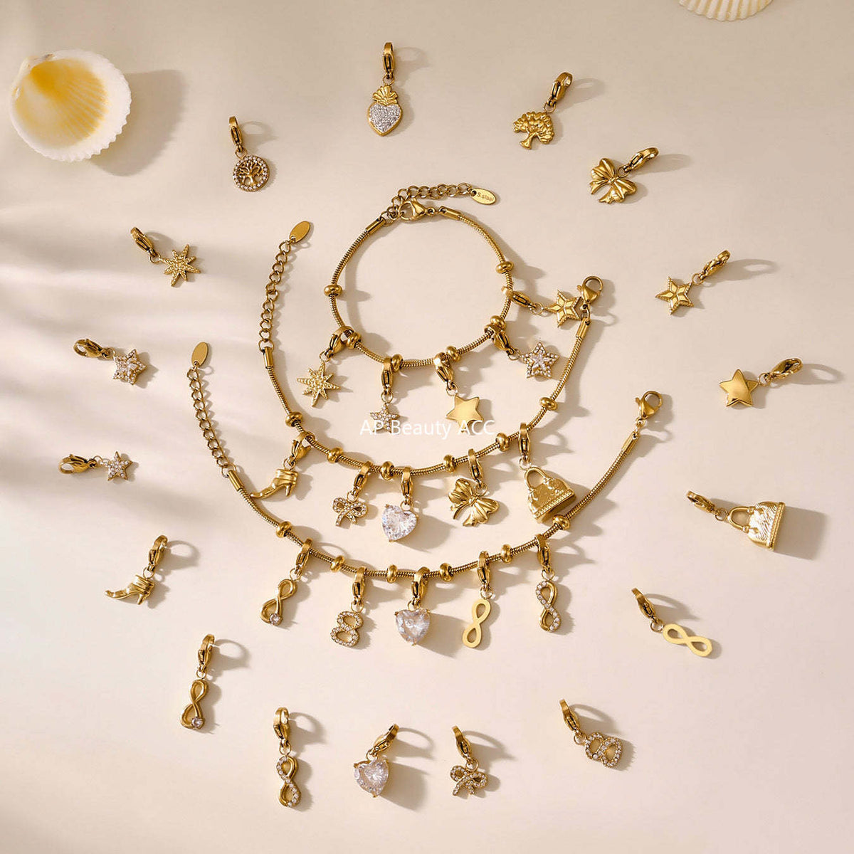 D관 - 스테인리스 스틸 DIY 다중 펜던트 팔찌 목걸이 [E670] 25.09-4