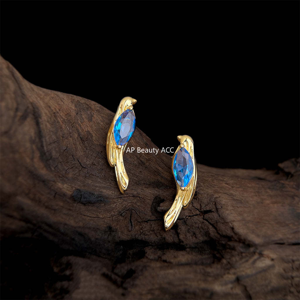 C관 - 동물 새 디자인 큐빅 925 은침 귀걸이 [7154] 25.11-4