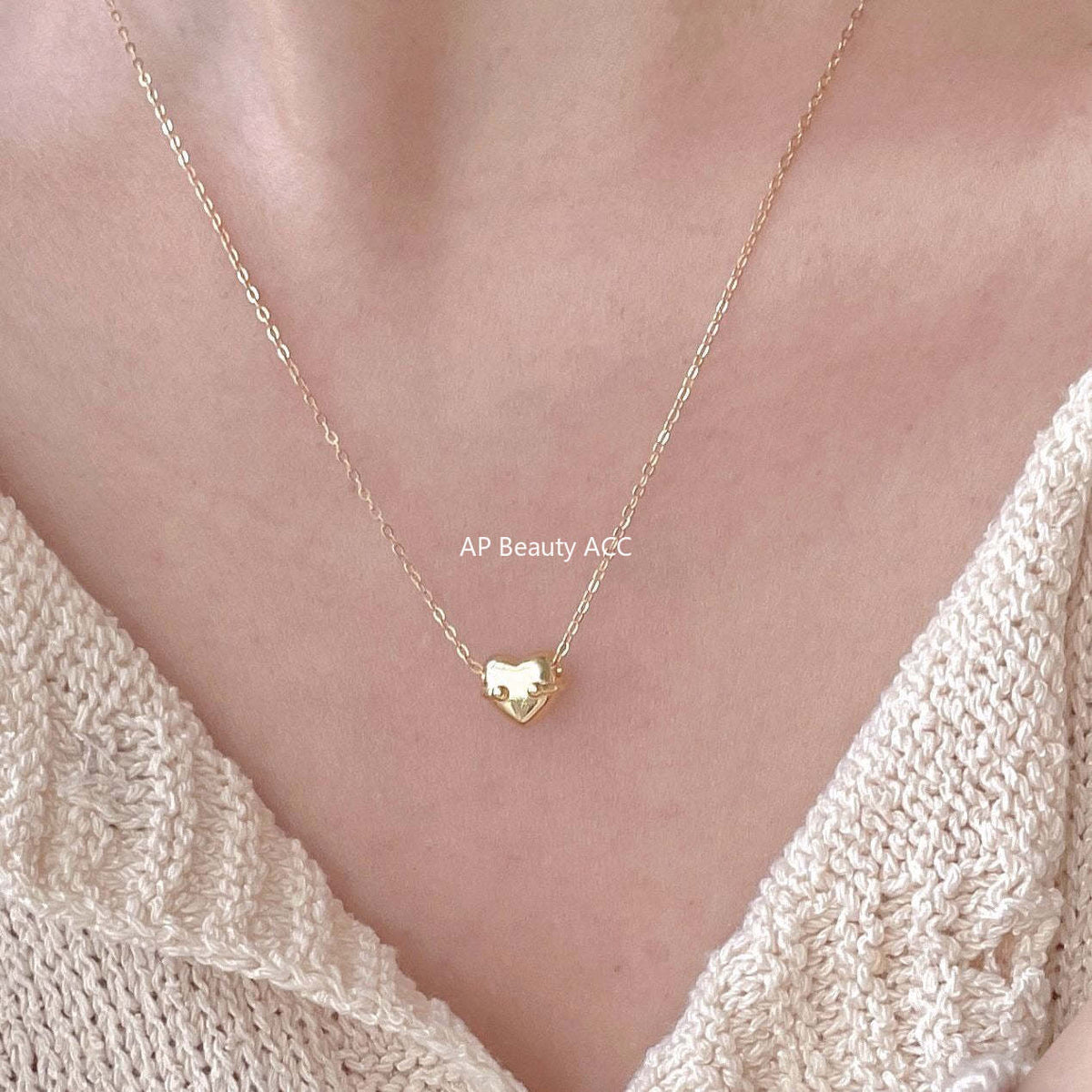 F관 - 925 실버 하트 모양 펜던트 목걸이 [B1385] 25.11-4