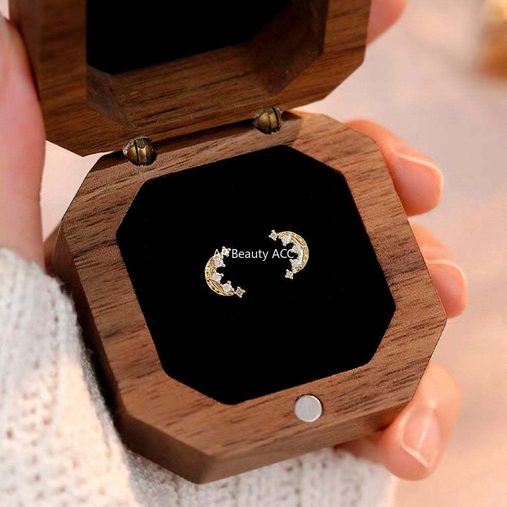 C관 - 미니 초승달 큐빅 은침 귀걸이 [4829] 25.02-1