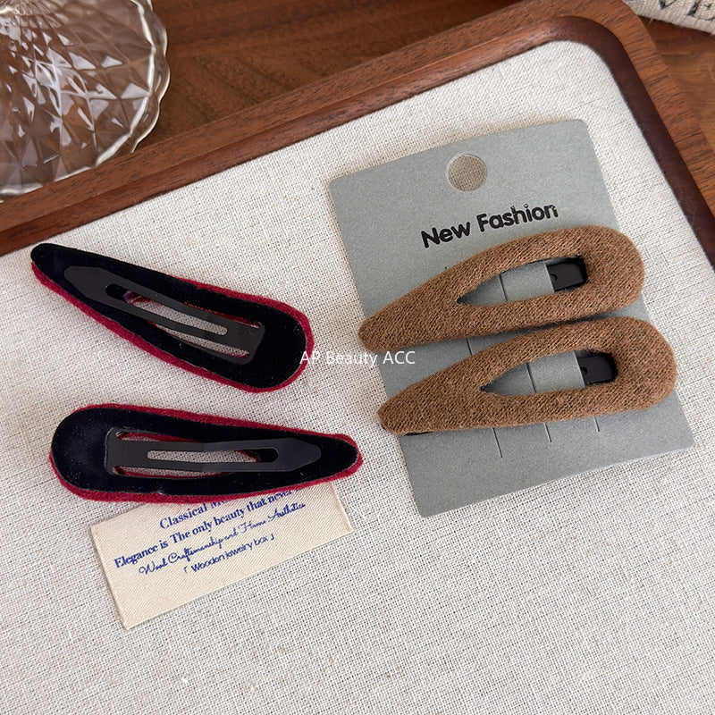 E관 - 모직 물방울 모양 사이드 헤어핀 [27647] 25.11-1