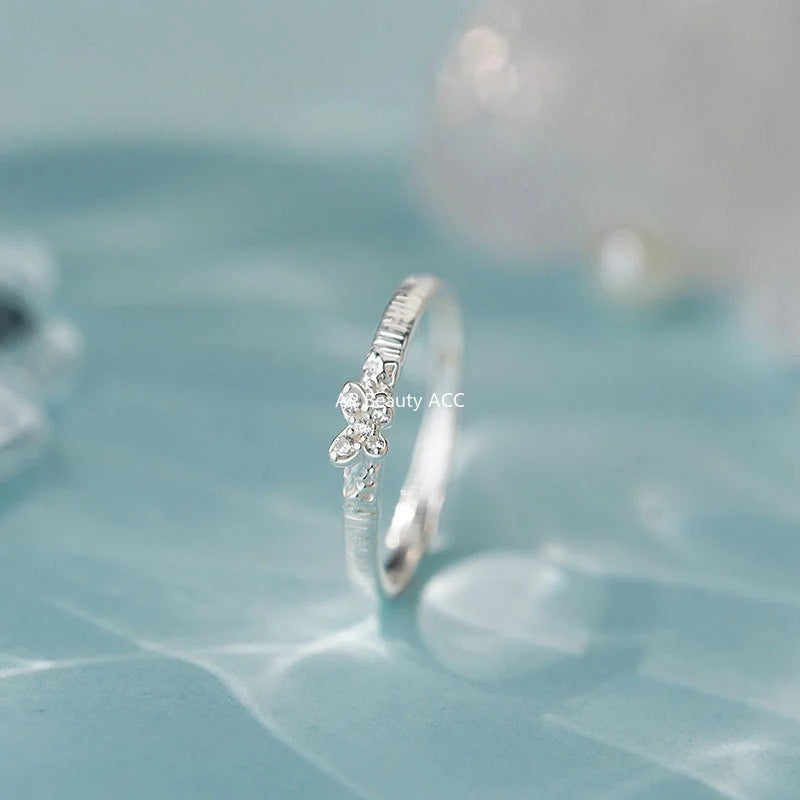 B관 - 999 실버 파도 나비 디자인 커플 반지 [YC3034R_1] 25.09-4